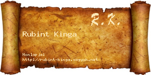 Rubint Kinga névjegykártya
