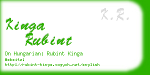kinga rubint business card